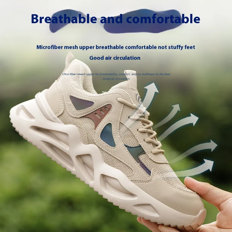 Fashion Safety Shoes Men With Steel Toe Cap Anti-smash New Men Work Shoes Sneakers Light Puncture-Proof Indestructible Shoes