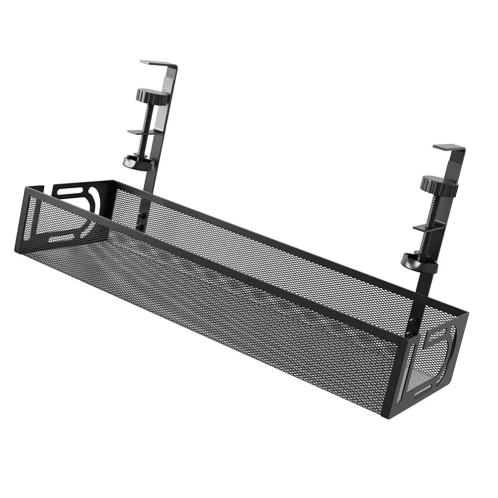 Under Desk Cable Management Tray Mesh Grid Organizer for Wire Storage Desktop Cord Holder Cable Rack Office Home Use