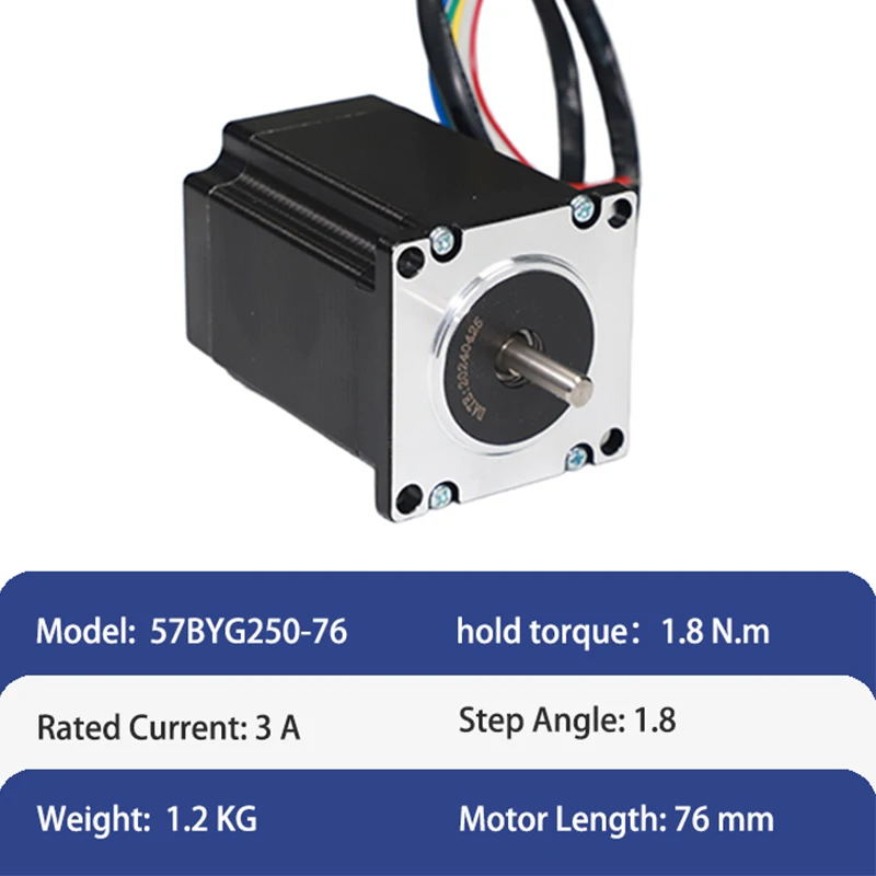 Emtech CE certifié haute qualité NEMA23 57*76mm 2 phases hybride moteur pas à pas en boucle ouverte avec alimentation cc