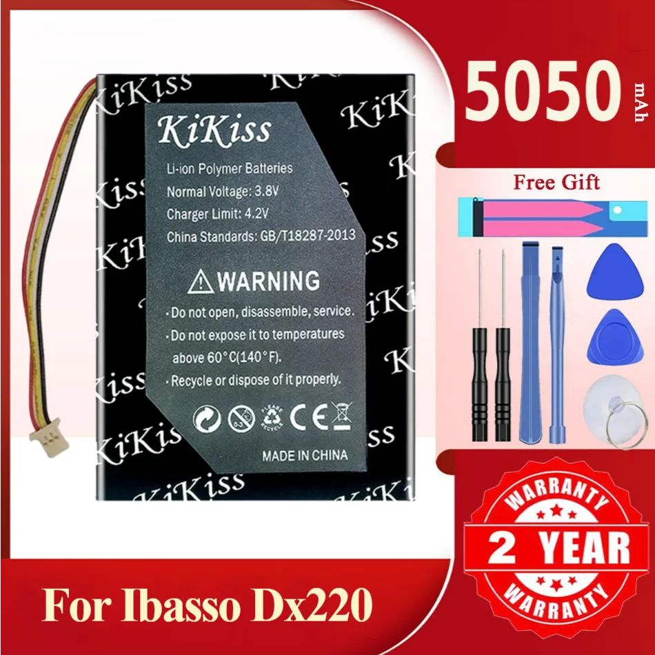 

Мощный аккумулятор KiKiss 5050 мАч для плеера Ibasso Dx220, новый литий-полимерный аккумулятор, сменные аккумуляторы