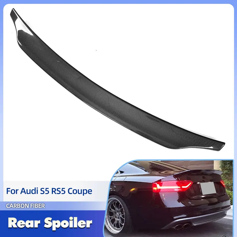 

Car Rear Trunk Spoiler Wings Full Carbon Fiber for Audi S5 RS5 Coupe 2009-2016 Racing Rear Spoiler Boot Wing Lip Body Kit