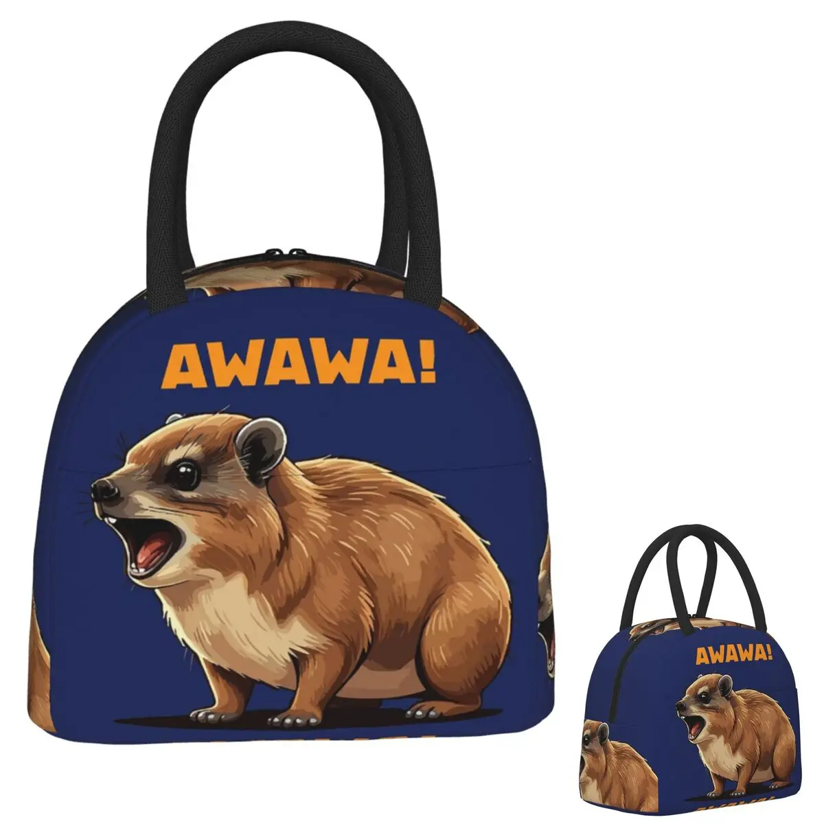 Rock Hyrax Lover Awawa Groundhog Dassi Lunchtaschen, isolierte Bento-Box, Lunchtasche, Picknicktaschen, Kühltasche für Damen und Kinder, Reisen