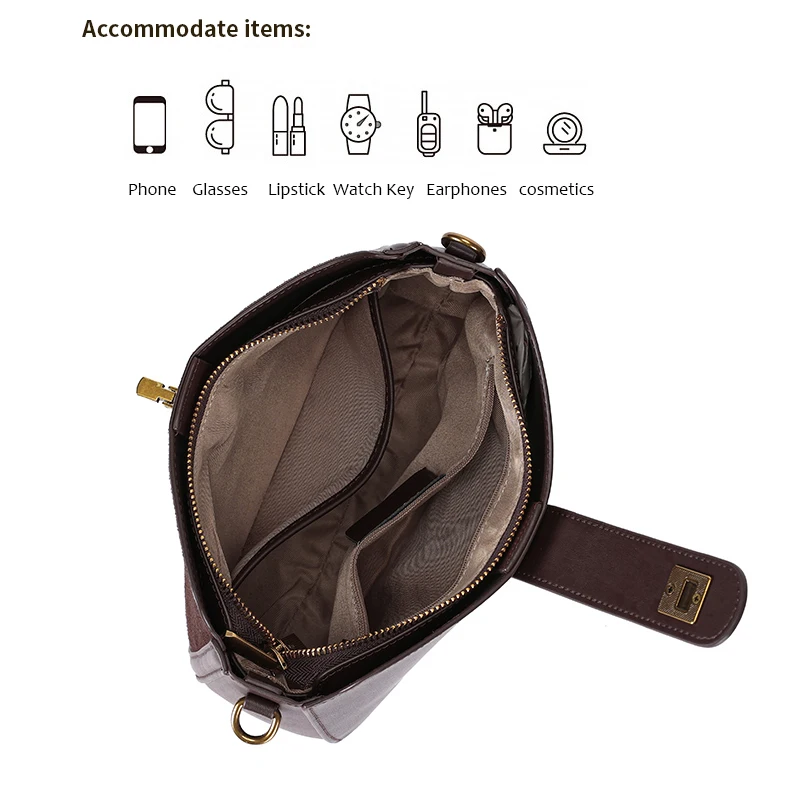 Women's Shoulder Bag Genuine Leather Fashion Handbags 2026 Luxury Design Vintage High Quality Cow Leather Female Crossbody Bags