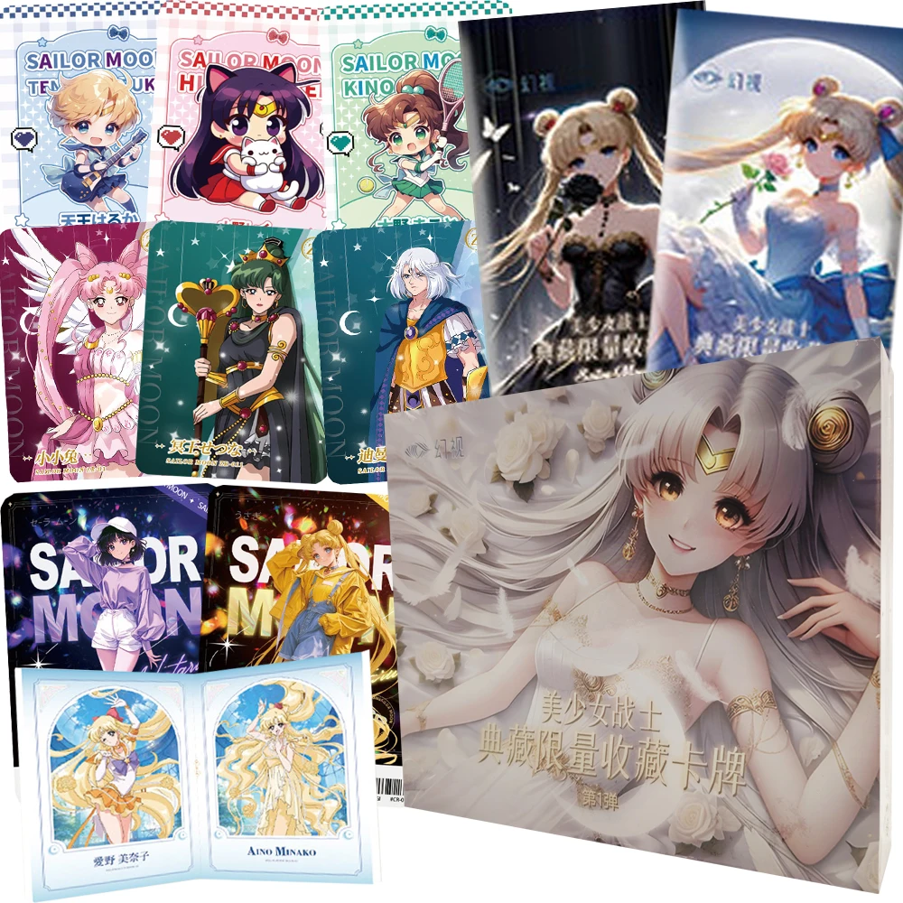 

Japanese Classic Anime Sailor Moon Collection Cards Magical Girl Personality Exclusive Character Hot Stamping Gold Card Kid Gift