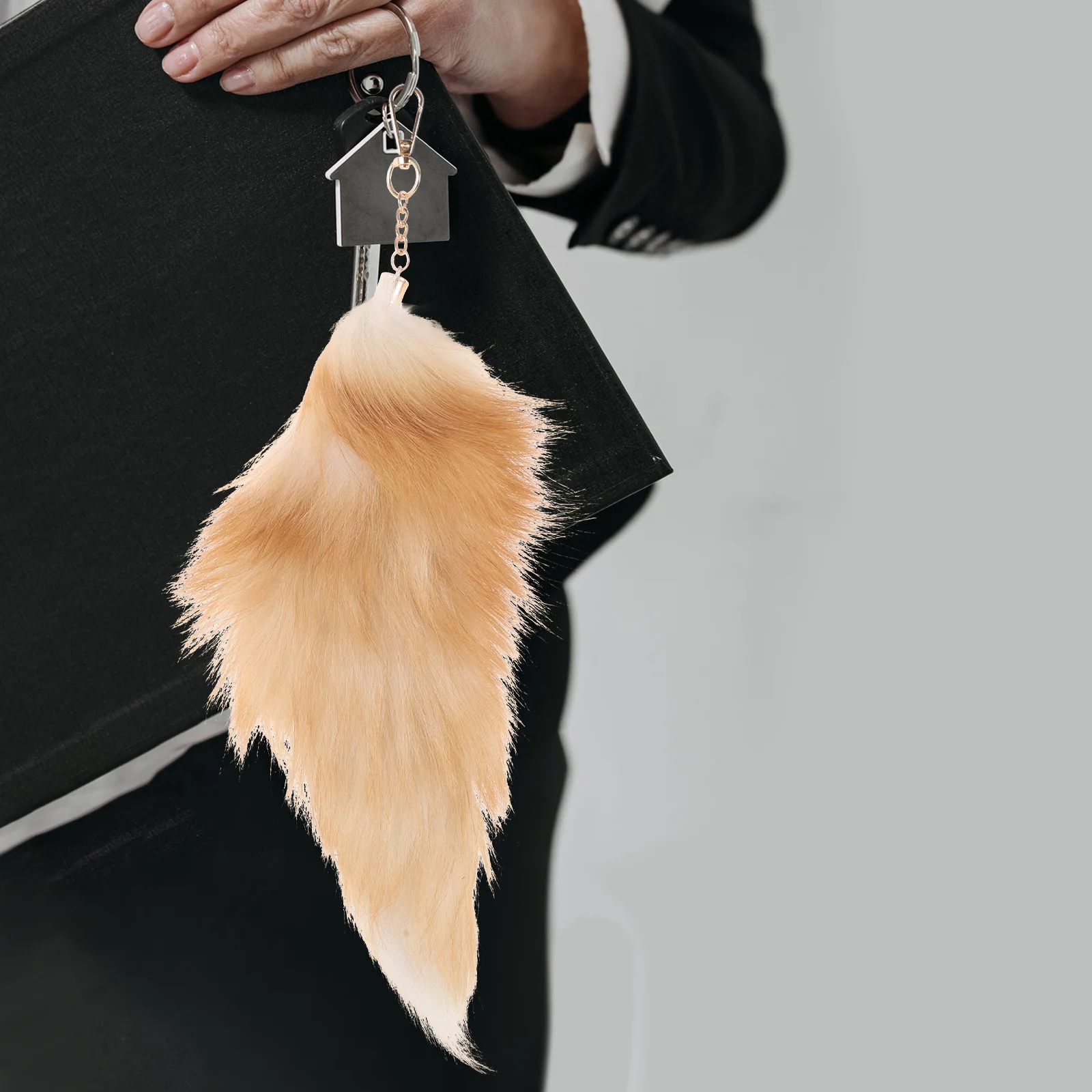 Breloczek z ogonem lisa, zawieszka z ogonem zwierzęcia, dekoracja do torby, ozdoba do zawieszenia na plecak, klucze od samochodu, telefon, miękki, lekki, uroczy zapięcie.