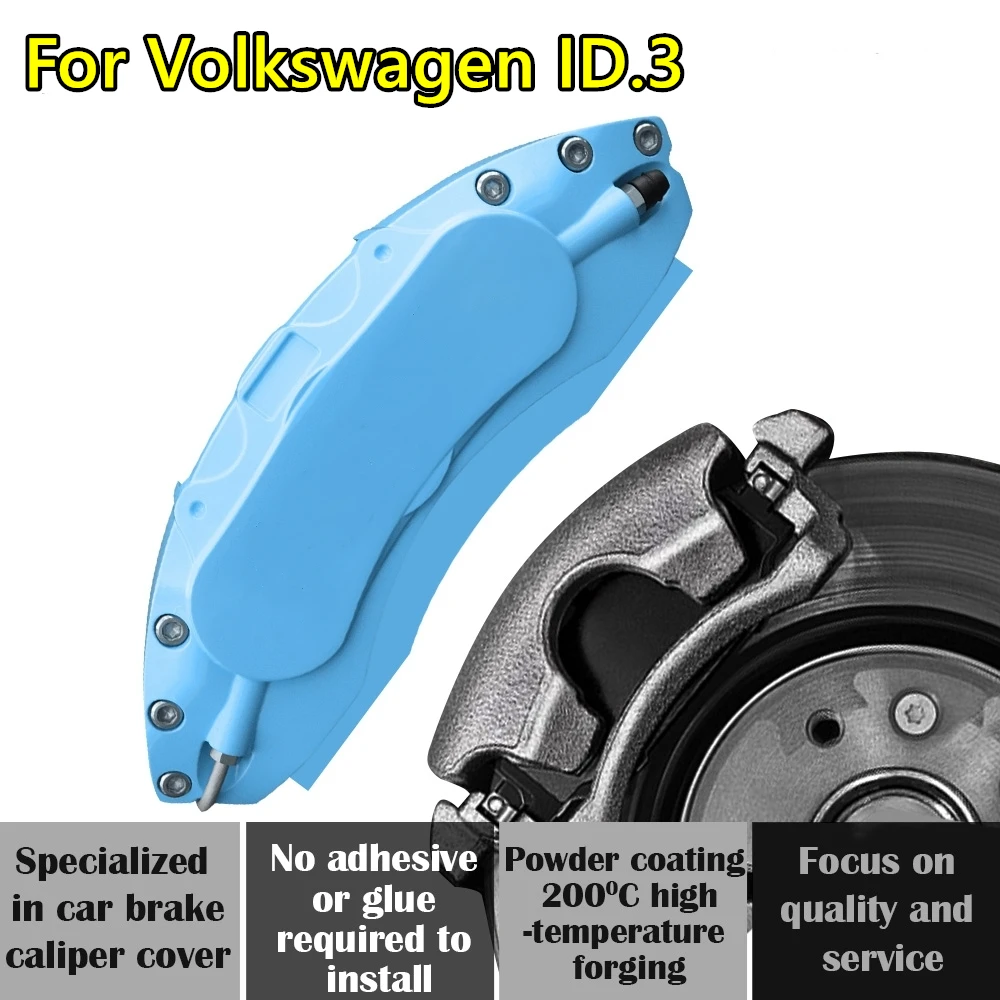 For VW Volkswagen ID.3 Car Brake Caliper Cover Aluminum Alloy Metal Kit Fit Active Pure Pro 1st Edition ID. 2021 2022 2023 2024