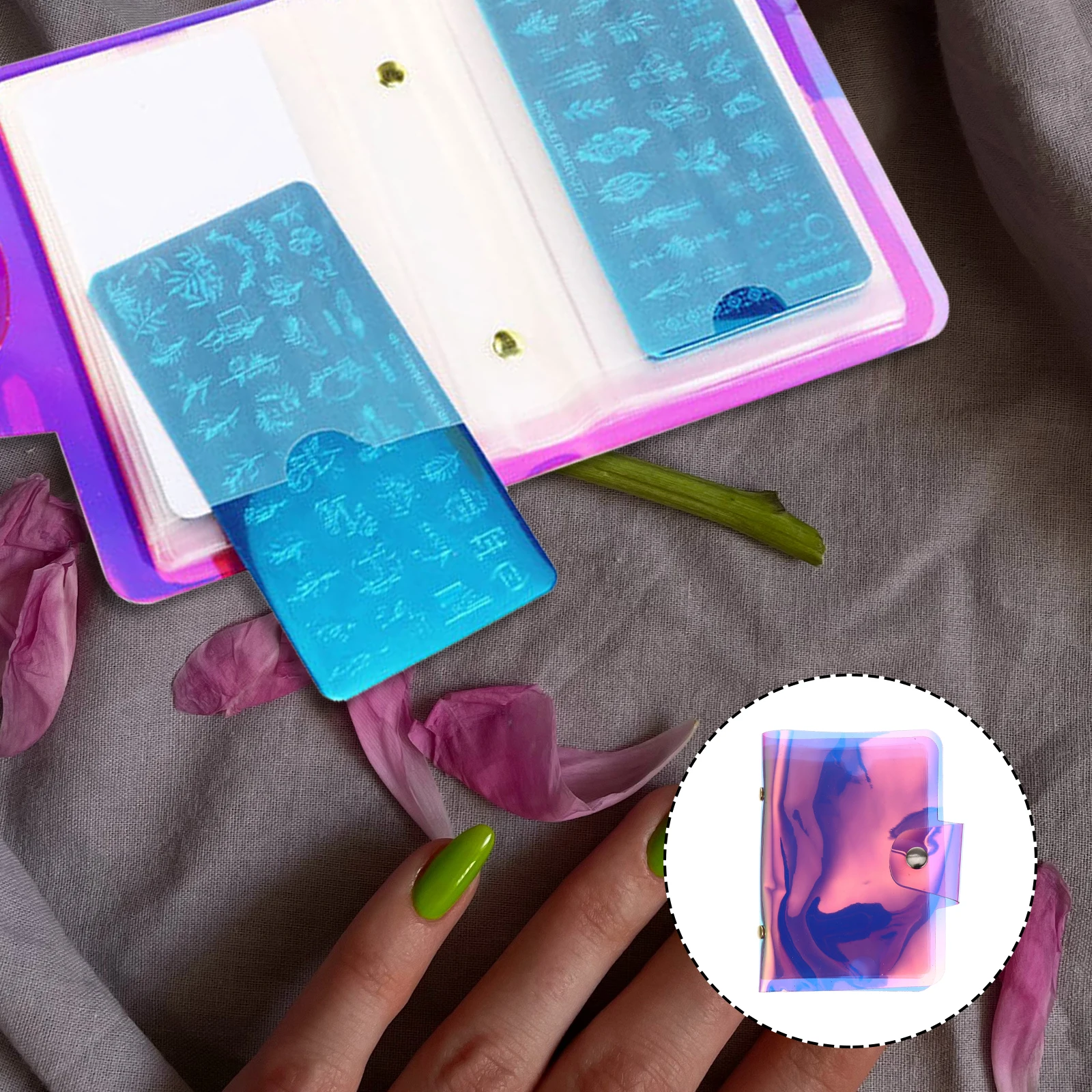 

20 Slot Color Nail Stamping Plate Bag Organizer Case Stencil Holder Template Storage Pouch for Nail Art Cards