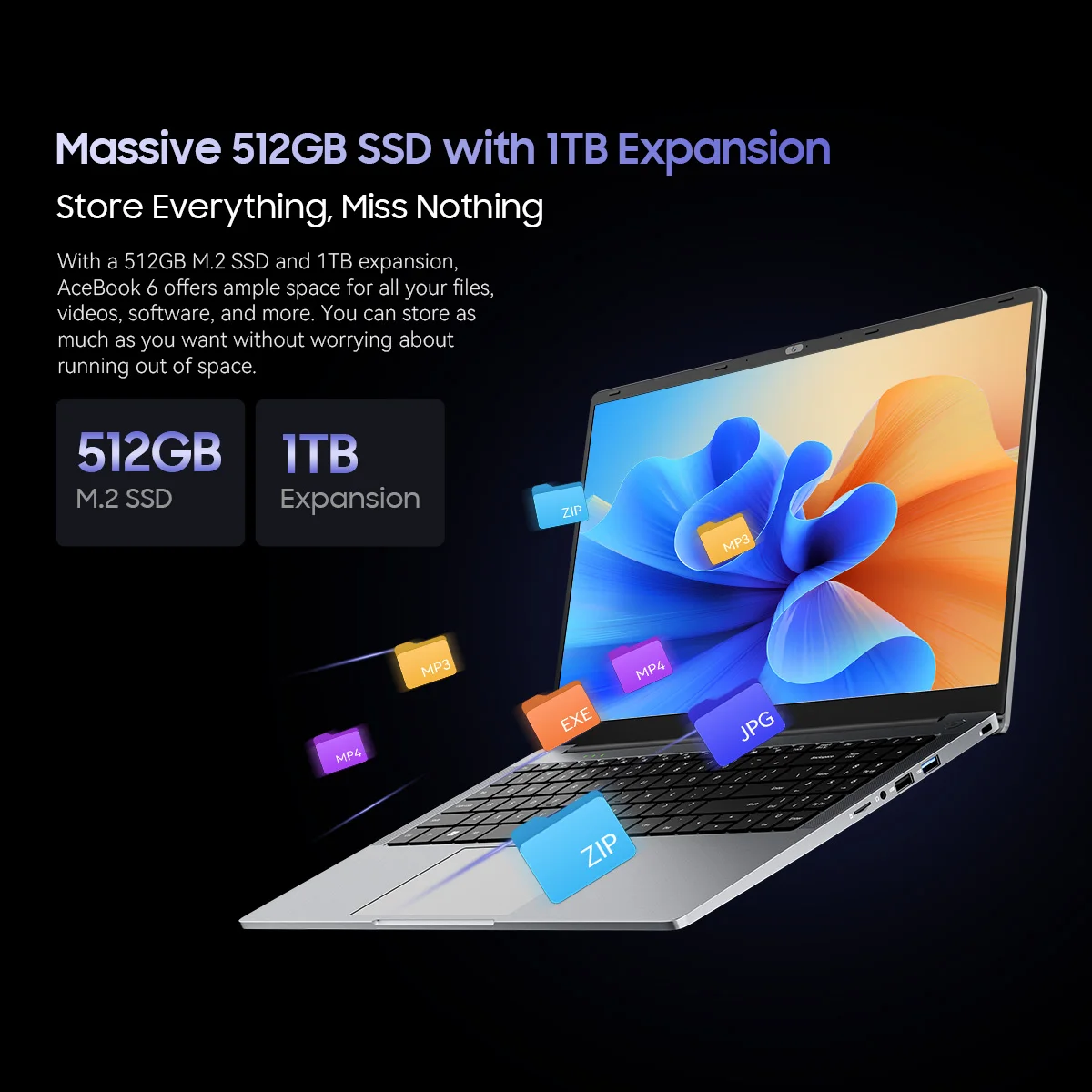 블랙뷰 에이스북 6 노트북 15.6인치 FHD+ IPS 스크린 인텔 트윈레이크 N150 CPU 16GB DDR4 512GB SSD 36Wh 배터리 윈도우 11 노트북