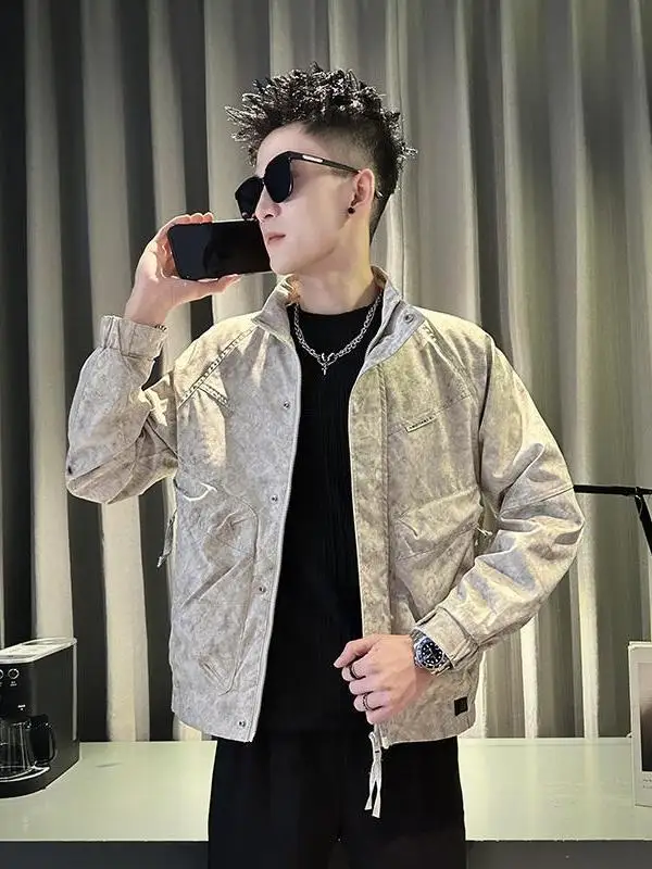 

Повседневная мужская куртка Jaet, весна-осень, новый модный бренд k, молодежный топ с воротником-стойкой, модное уличное пальто Haome