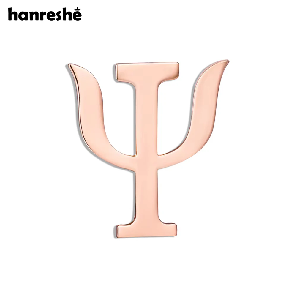 Hanreshe Classic Psychology Psi Brooch Pin Medical Rose Gold Color Metal Jewelry Lapel Backpack Badge for Psychiatrist