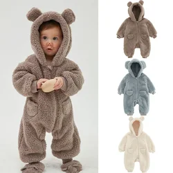 Barboteuse à capuche pour nouveau-né, vêtements de printemps, combinaison pour bébé fille, olympiques de Noël pour bébé, 0-18M