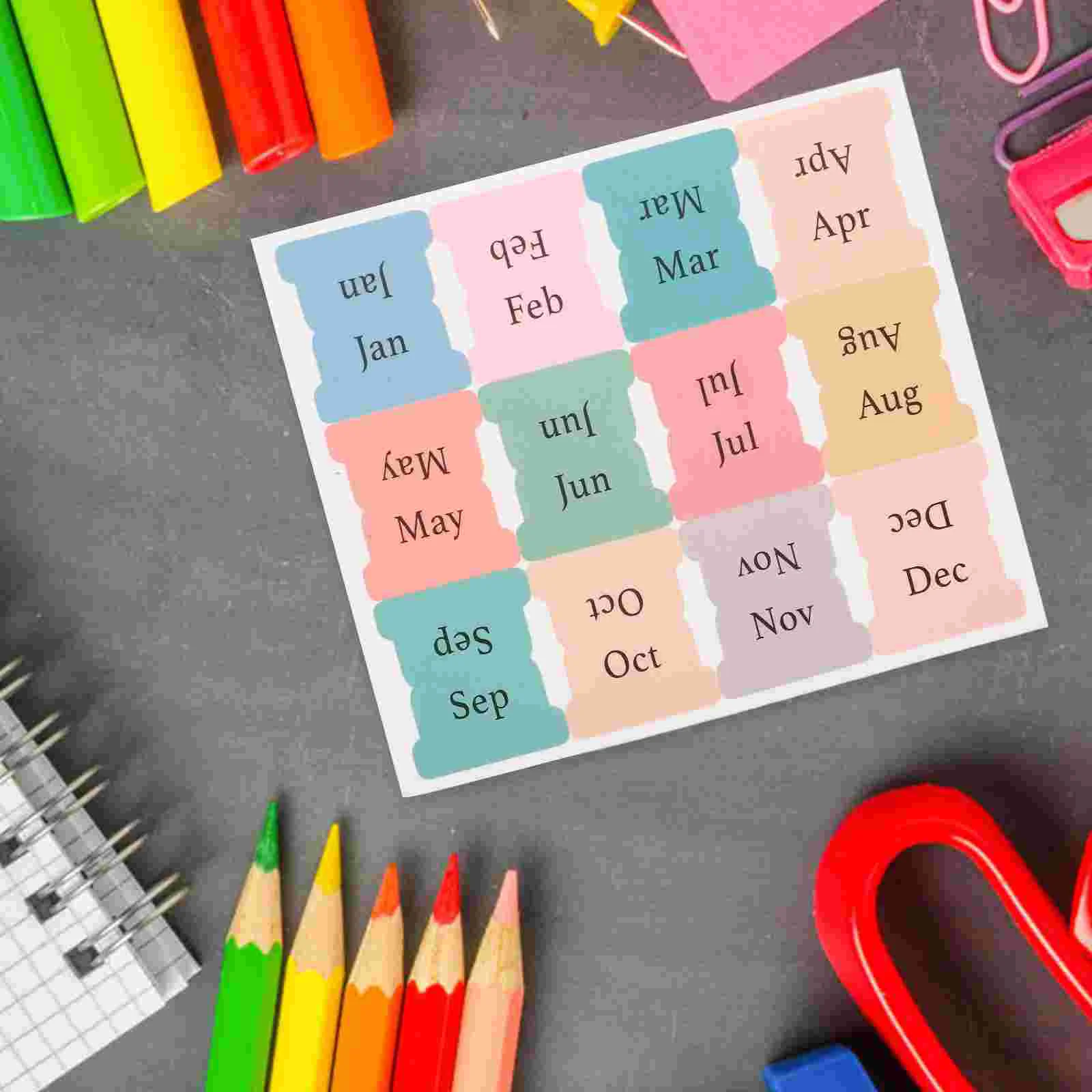 10 Sheets Color Note Stickers Index Tabs Books Tags Paper Portable Sticky Reading Page Markers Bookmark Month for Planner