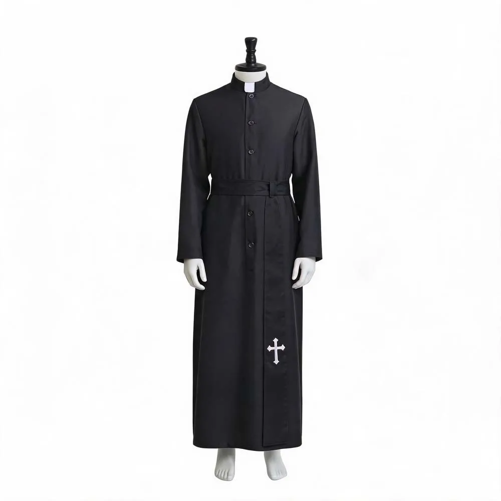 Costume d'Halloween pour homme adulte : missionnaire, prêtre, pasteur, ministre