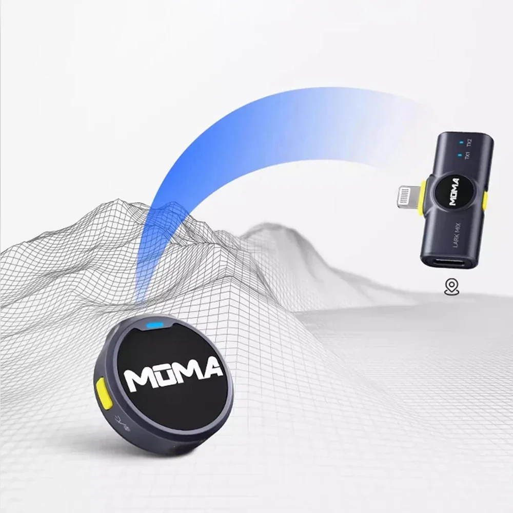 MOMA Microphone Lark MIX Button Collar Clip Magnetic Wireless Dual
