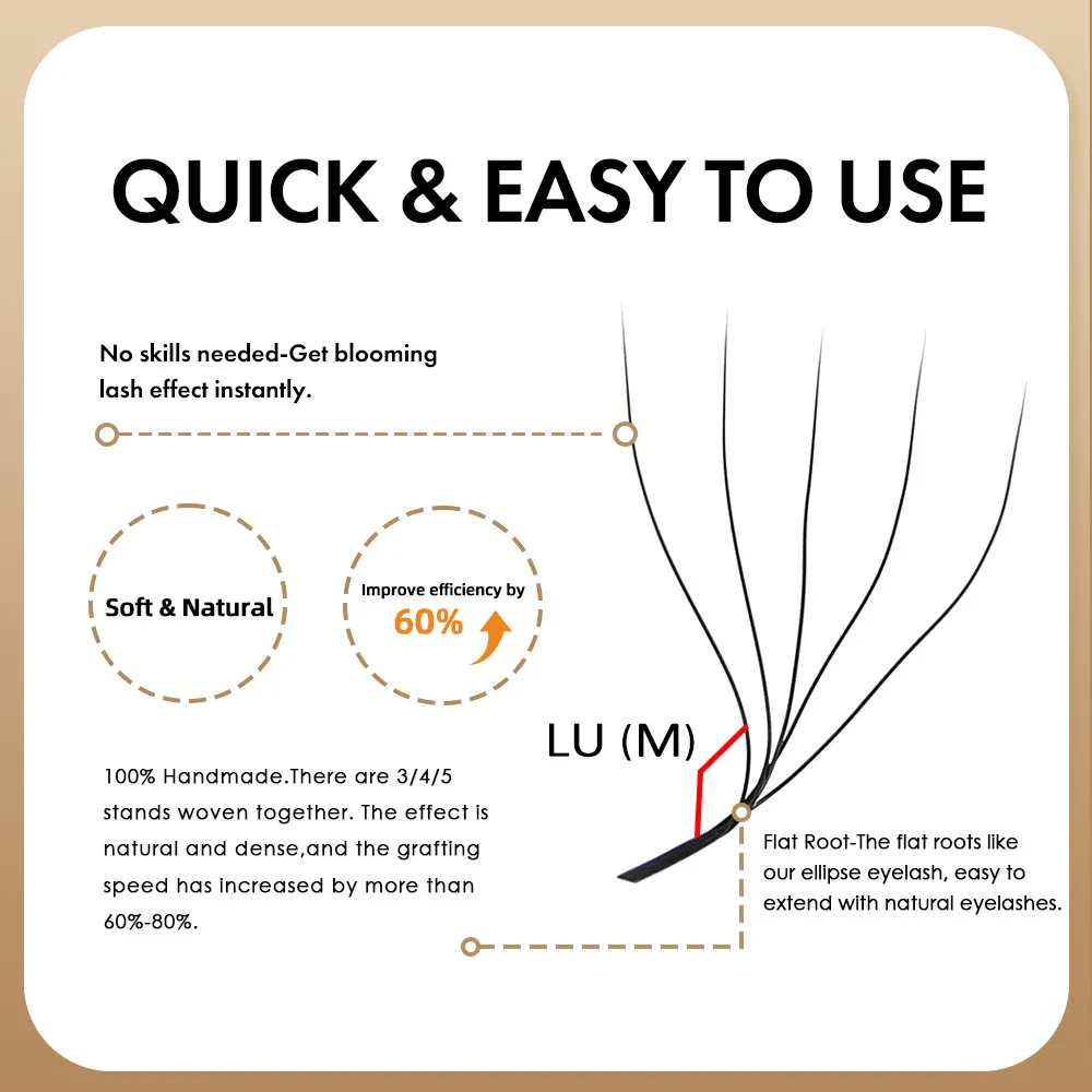 MASSCAKU L/LU(M) Curl YY 3D 4D 5D W شكل رمش تمديد المنسوجة يدويا لينة ضوء رموش طبيعية حجم مروحة الرموش مسبقة الصنع #2