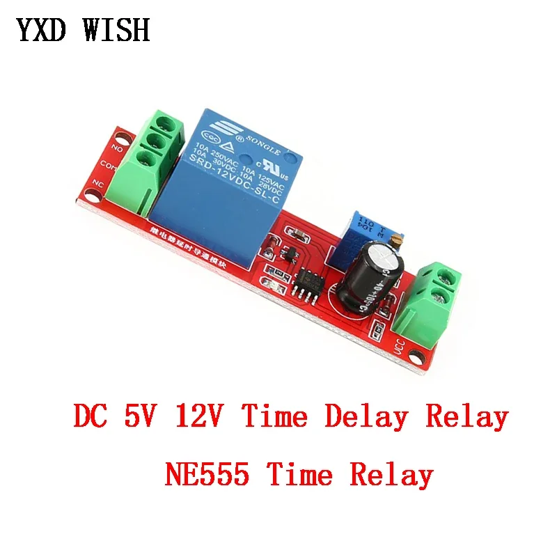 NE555 Timer Switch Adjustable Module DC 5V 12V Time delay relay Module 5 V 12 V Timer Control Switch Car Relays Pulse Generation