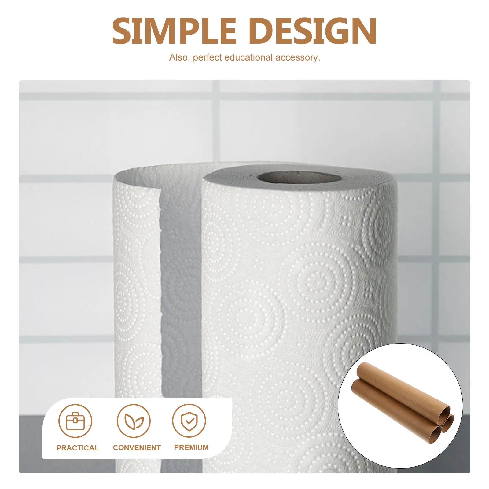 3Pcs DIY Paper Roll Tubes Crafting Material for Handmade Decorations Reusable Cardboard Cylinders for School Projects and Gift