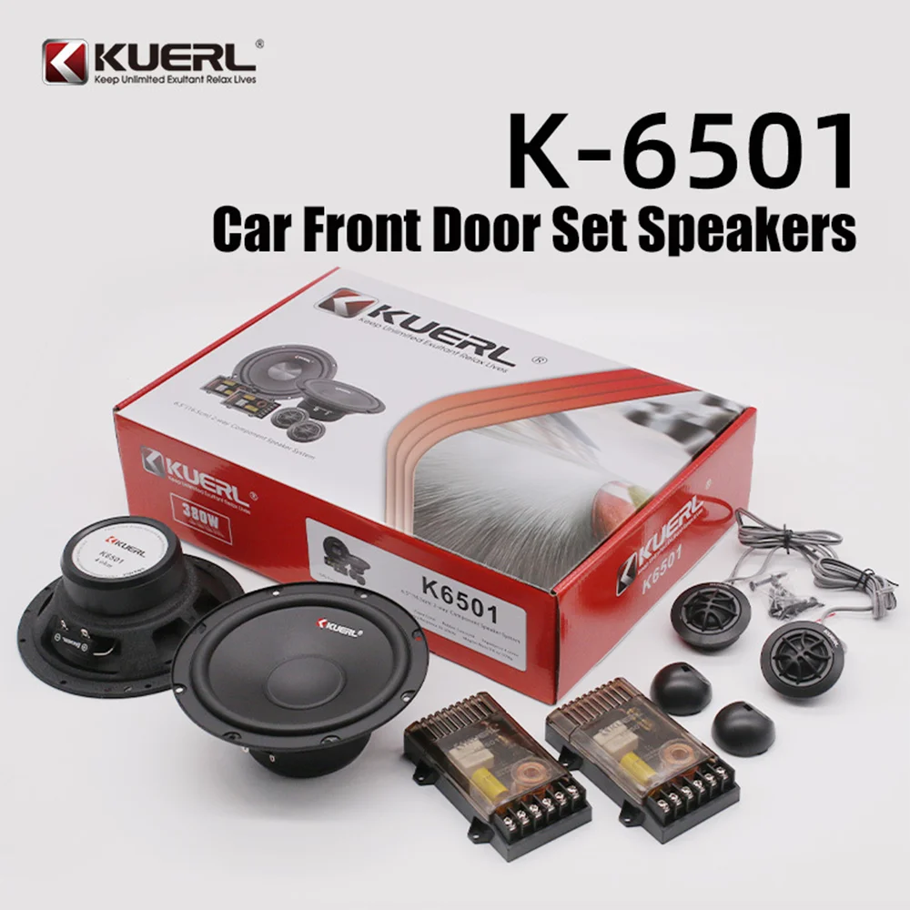6.5 Inch Two-Way Subwoofer 25mm Silk Film Tweeter Full Range Speaker High Quality Front Door Car Speakers Set Car Audio Upgrade