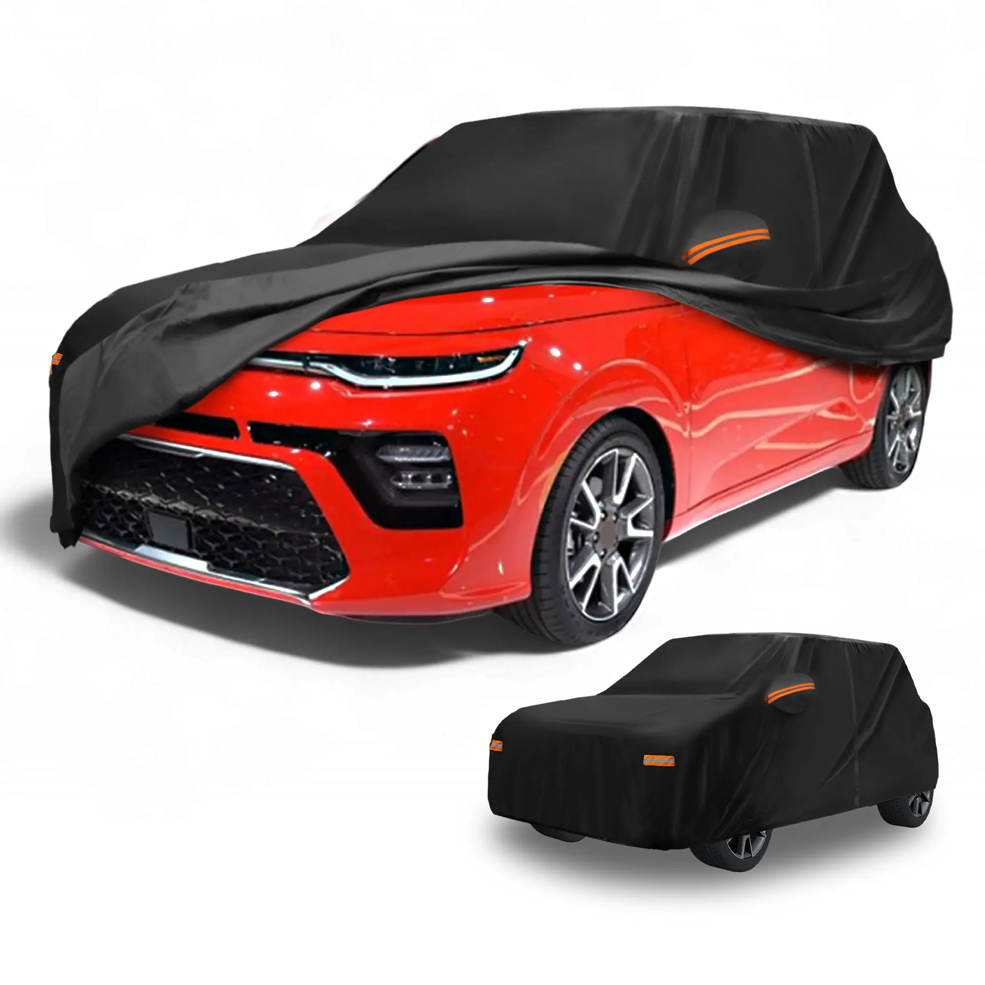 

UXCELL Car Cover Waterproof All Weather Sun Rain Protection Full Exterior 190T-PU Cover for Kia Soul with Reflective Strips