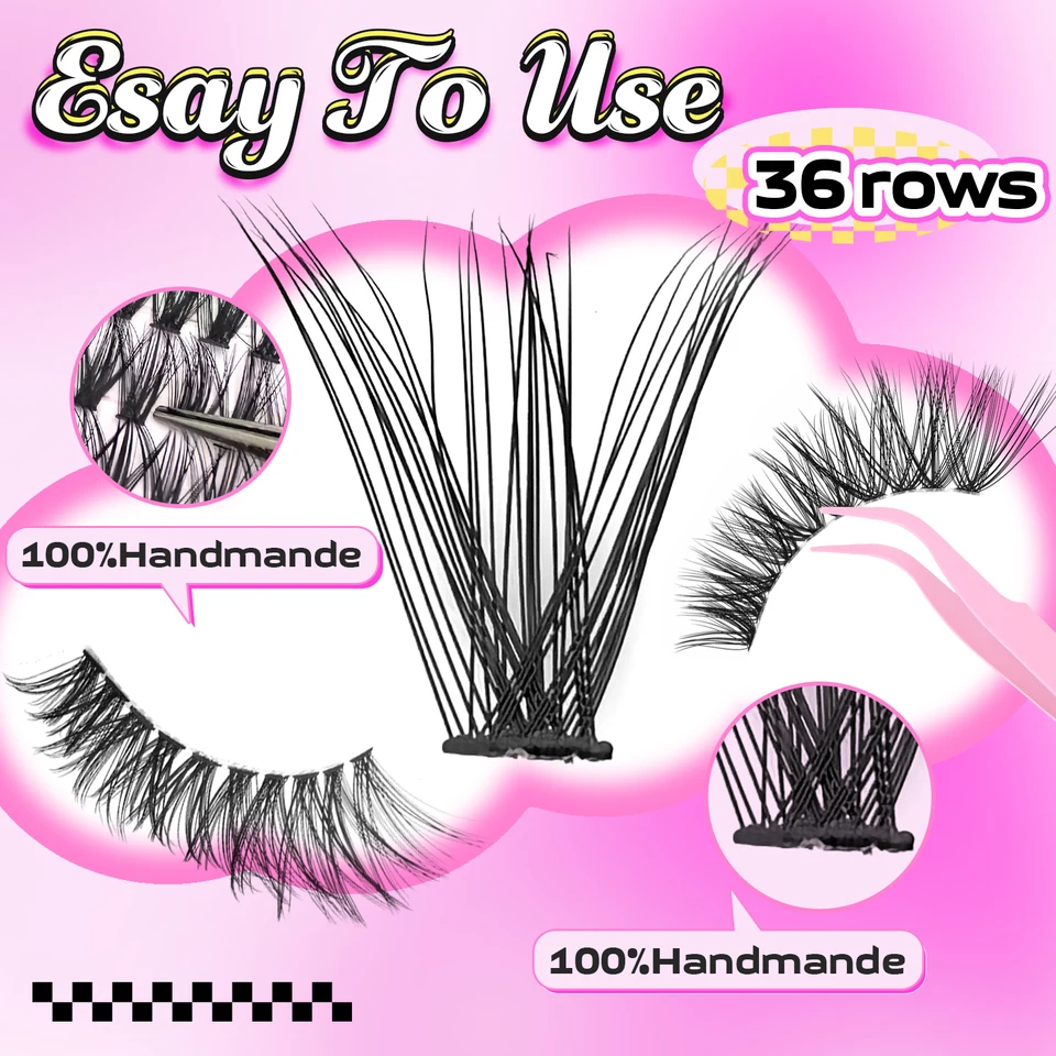 Kit de pestañas 30D 40D naturales, suaves como pluma, glam diario sin esfuerzo, look fresco y natural, ultra suaves y delicadas 5