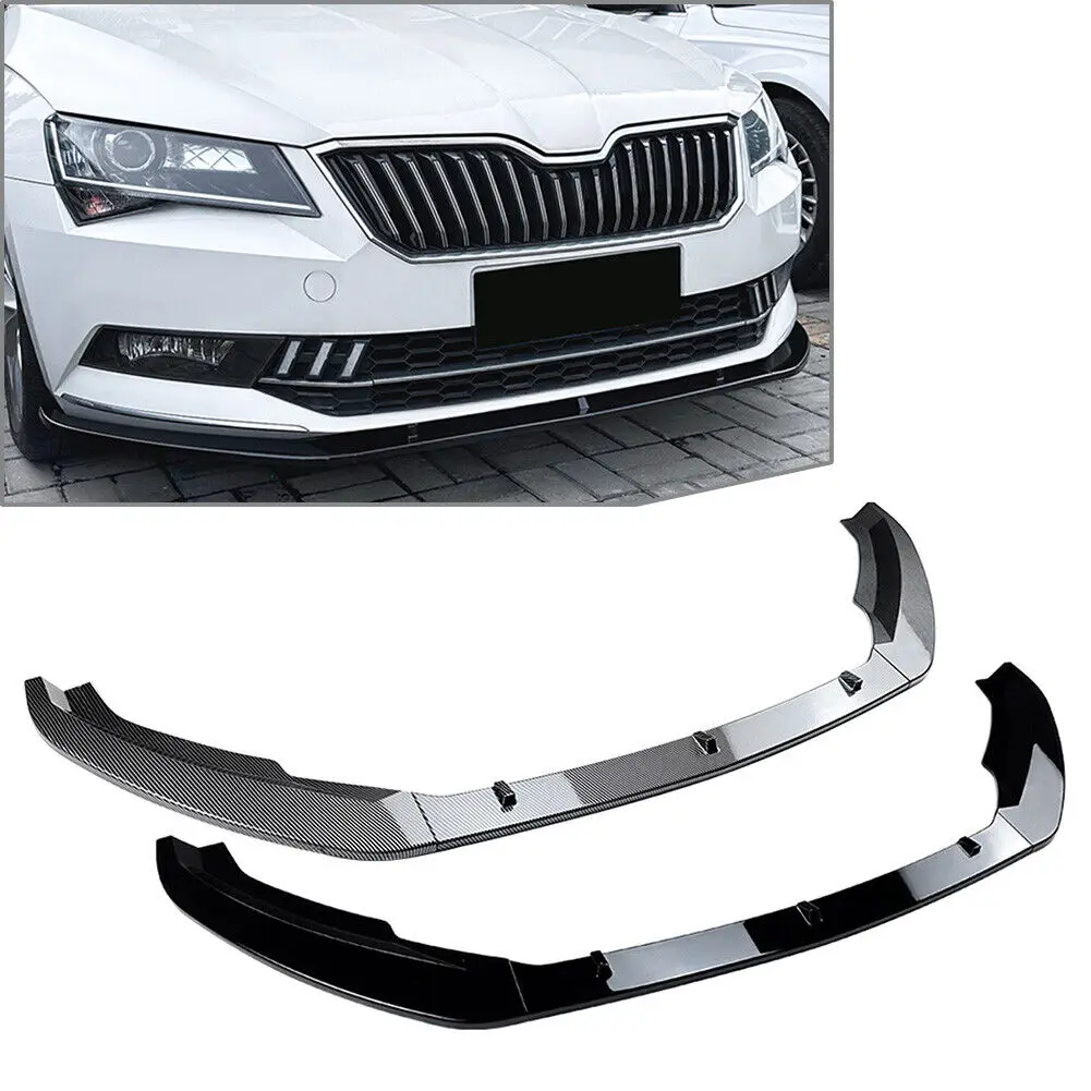 

For Skoda Superb B8 III 3V3 3V5 2015-2019 Front Bumper Lip Spoiler Car Diffuser Splitter Tuning Protector Separator Body Kit