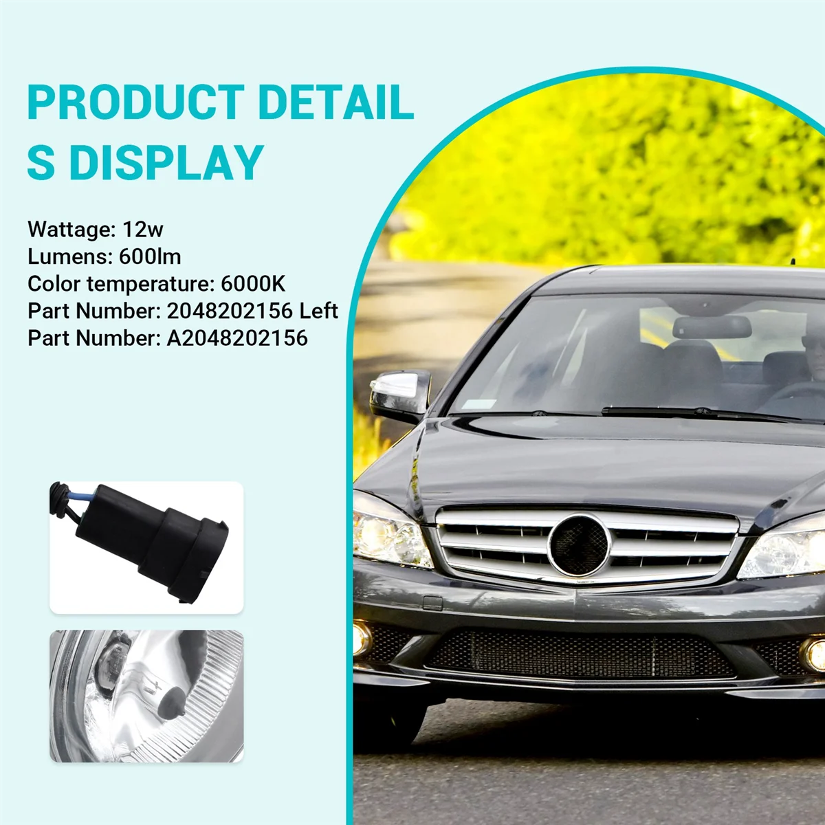 Magasin de phares antibrouillard, lampe de conduite, Mercedes-Benz W204, C300, C280, C350, W216, R230, W164, Wbulette ML320, CL550