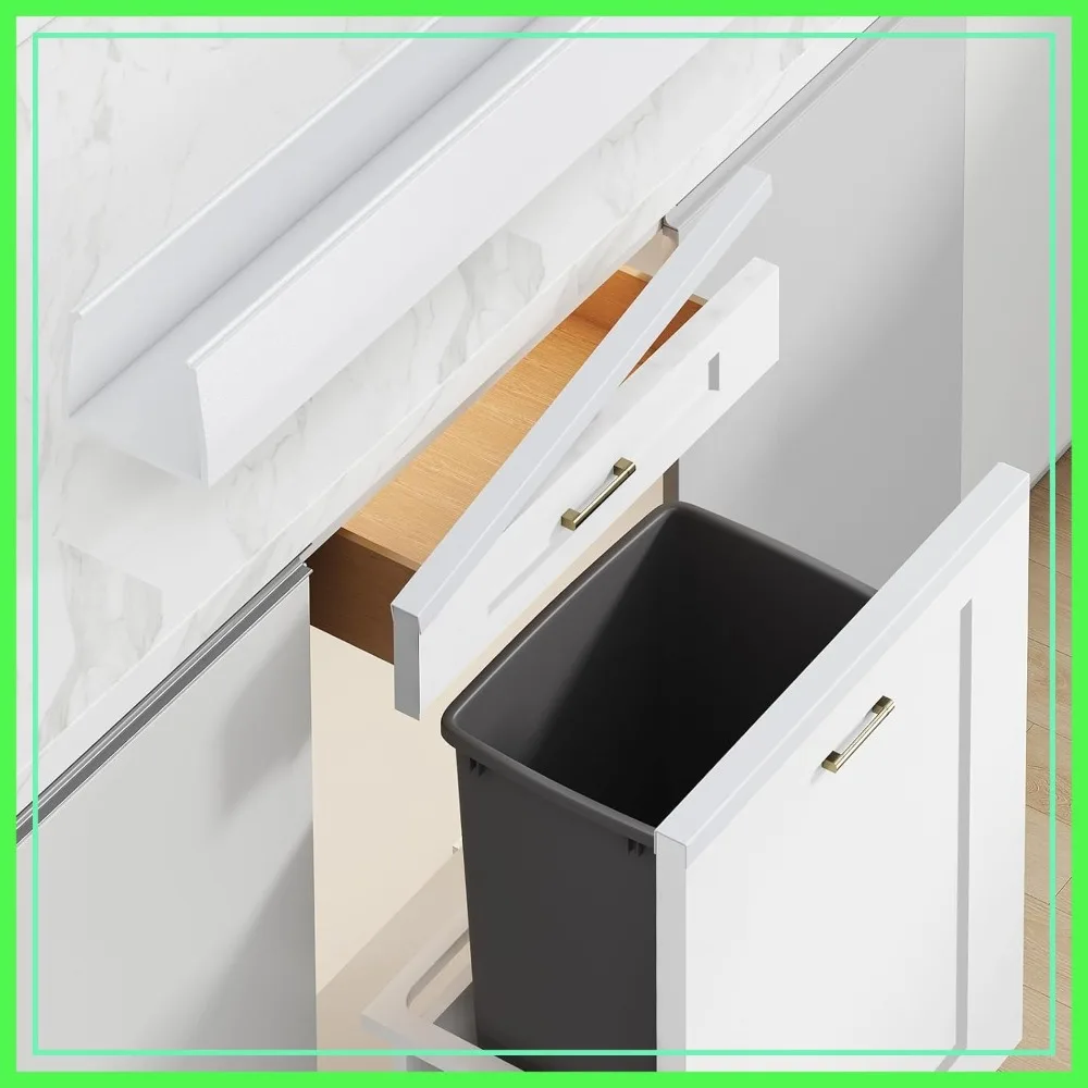 

Snugly Fit 18" Cabinet Door Protector, Flexible Edge Guard, Thin Plastic Bumper, 3/4" Thick, White, 2 PCS
