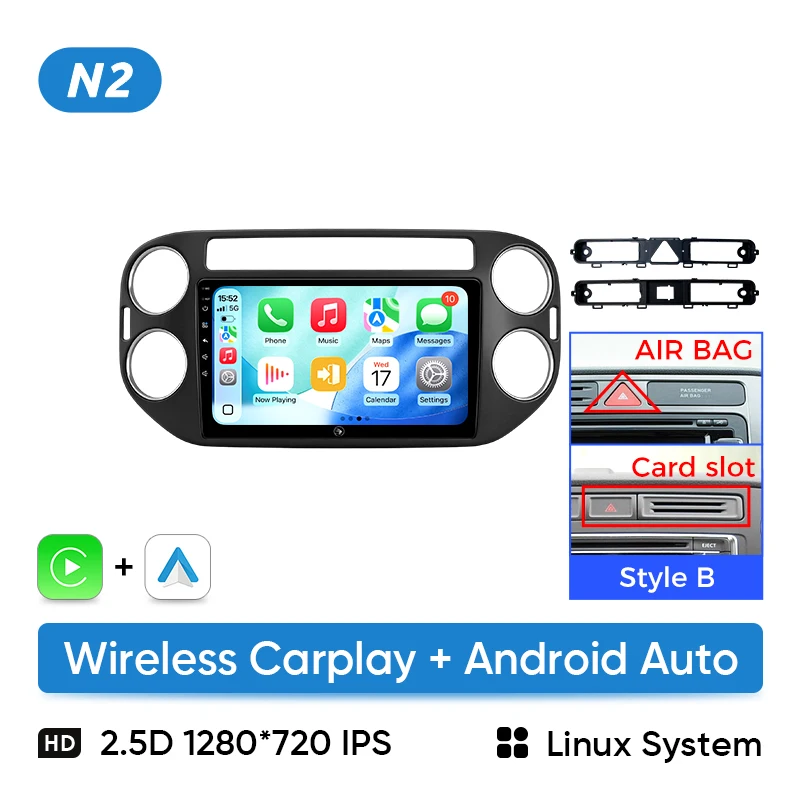 Ainavi Car Radio For Volkswagen VW Tiguan 2006 2010 2016 Golf Plus Wireless Carplay Android Auto Car Stereo Multimedia Player image 3