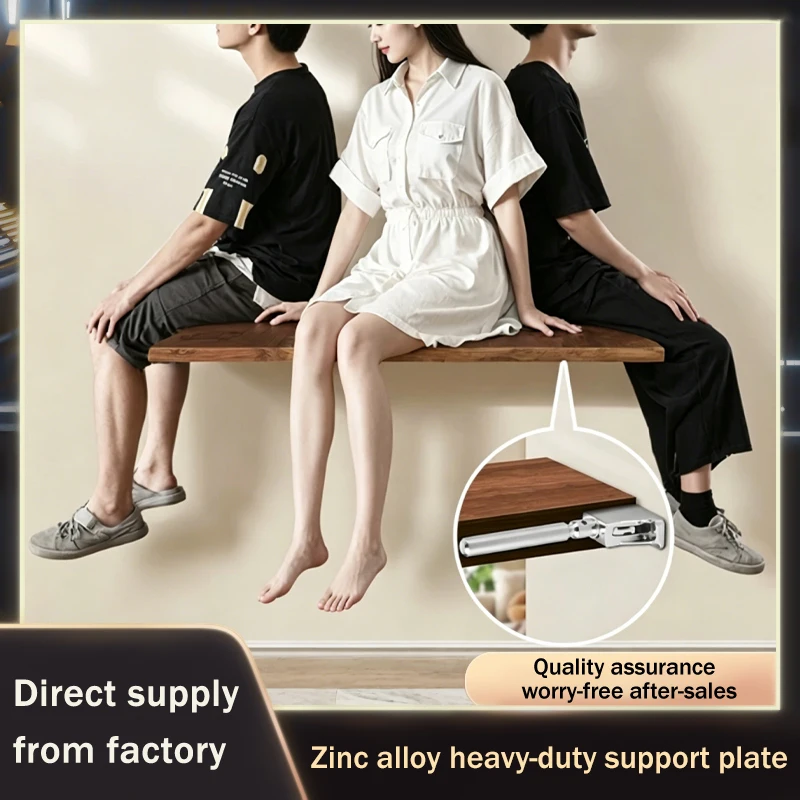 Heavy Duty Zinc Alloy Adjustable Hidden Shelf Bracket For Floating Dining Table Top Invisible Support Heavy Load Capacity