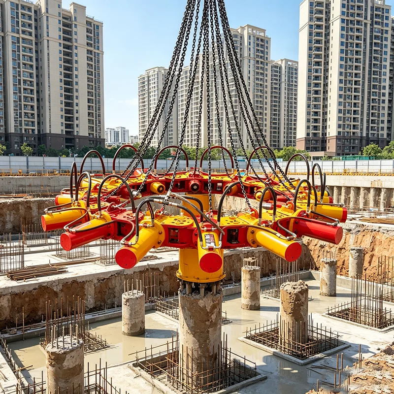 Piling Site Hydraulic Pile Breaker Attachment Round Square Reinforced Concrete Pile Cropper for Excavator