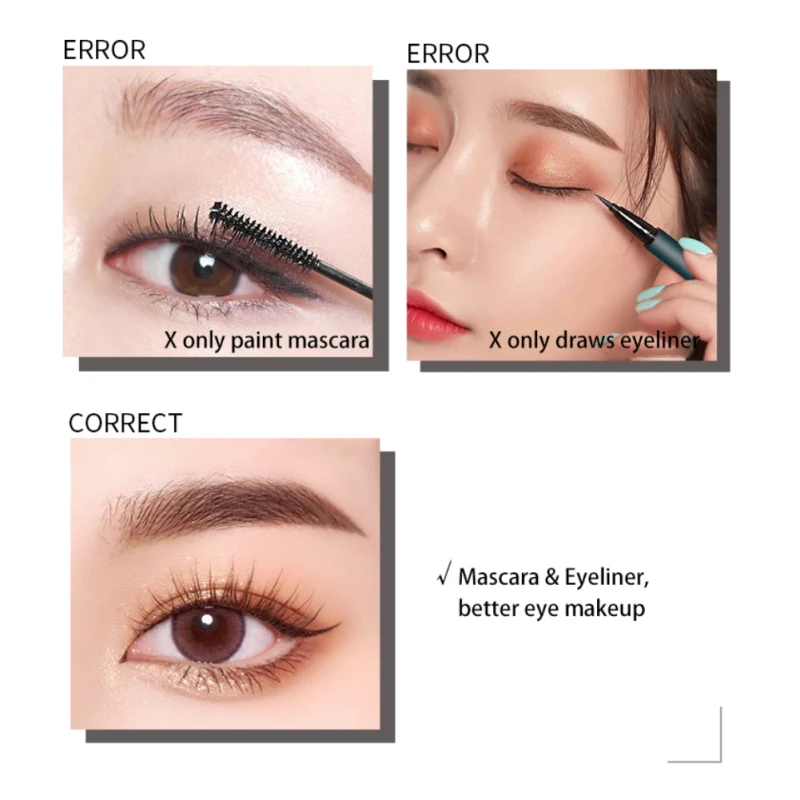 มาสคาร่าสีดํา Soft Smooth Eye Liner อายไลเนอร์แต่งหน้า 2 In1 อายไลเนอร์มาสคาร่าแบบพกพาแต่งหน้า Stick เครื่องสําอาง