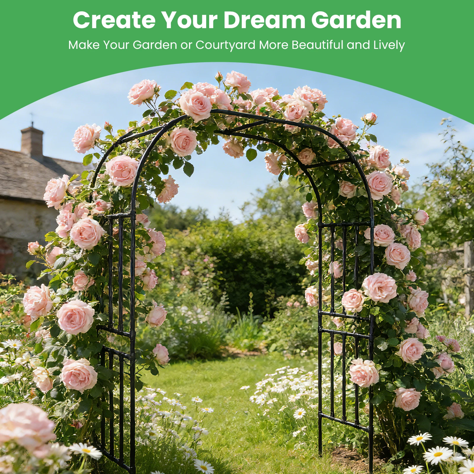 

Садовые арки и перегородки для вьющихся растений высотой 7,87 футов, свадебная арка, каркасная арка для сада, арка-перегородка для украшения свадебной церемонии