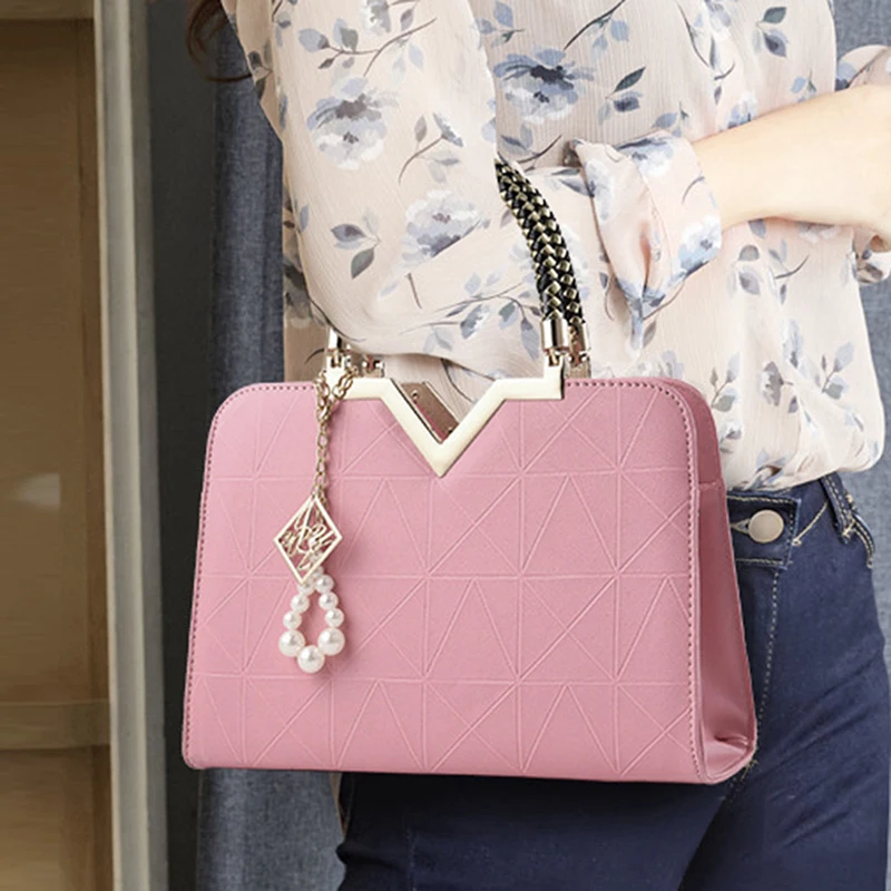 Women Handbag Patchwork Shoulder Messenger Office Work PU Leather Female Bag Ladies Luxury Handbag Fashion Elegant Shoulder Bag