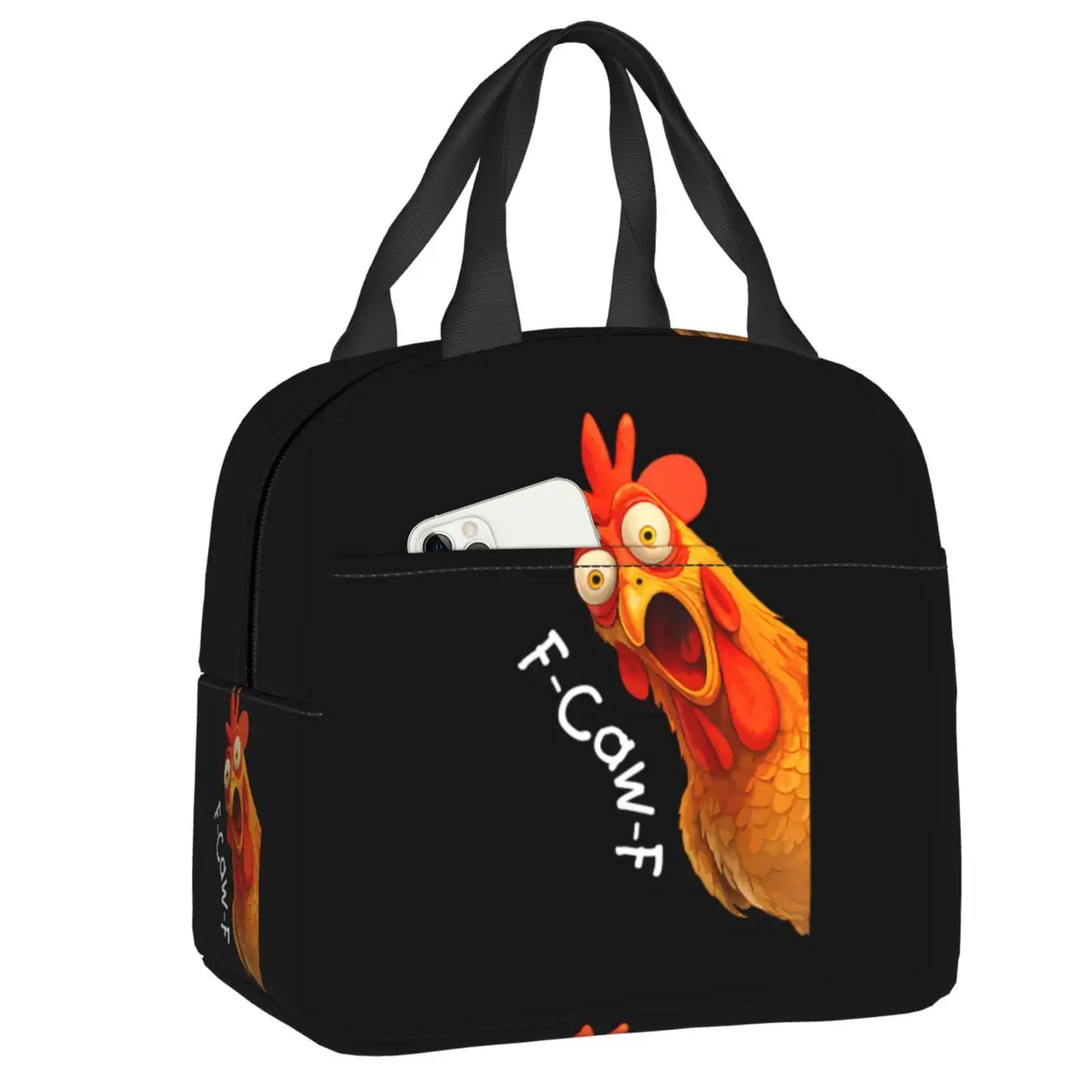 

Custom Funny F-Caw-F Chicken FCAWF Resuable Lunch Box for Women Waterproof Cooler Thermal Food Insulated Lunch Bag Kids Children