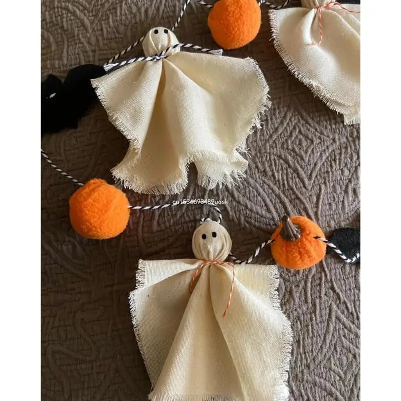 9.2ft Ghosty and Pumpkins Halloween Banners, Artisanal Decoration for House