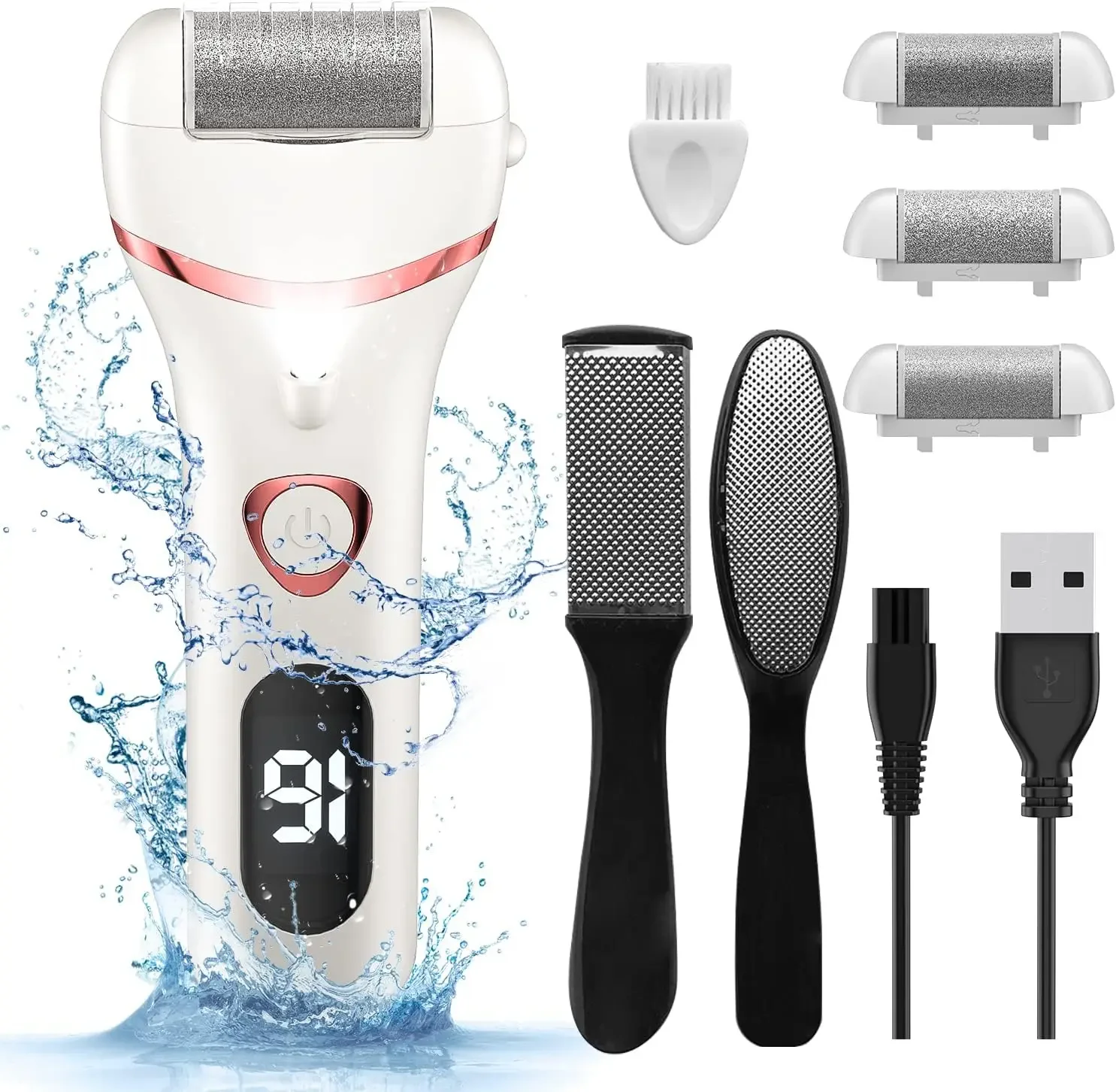 

Electric Foot Grinder Auto Wireless Remove Dead Skin Calluses Cracks Hard Cracked skin Pedicure Tool Waterproof Foot Cleaner Spa