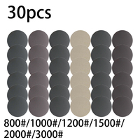 30Pcs 125mm  Wet And Dry  Hook & Loop  Sanding Paper  Discs 5 Inch Sandpaper 800-3000 Grit For Wood Metal Polishing