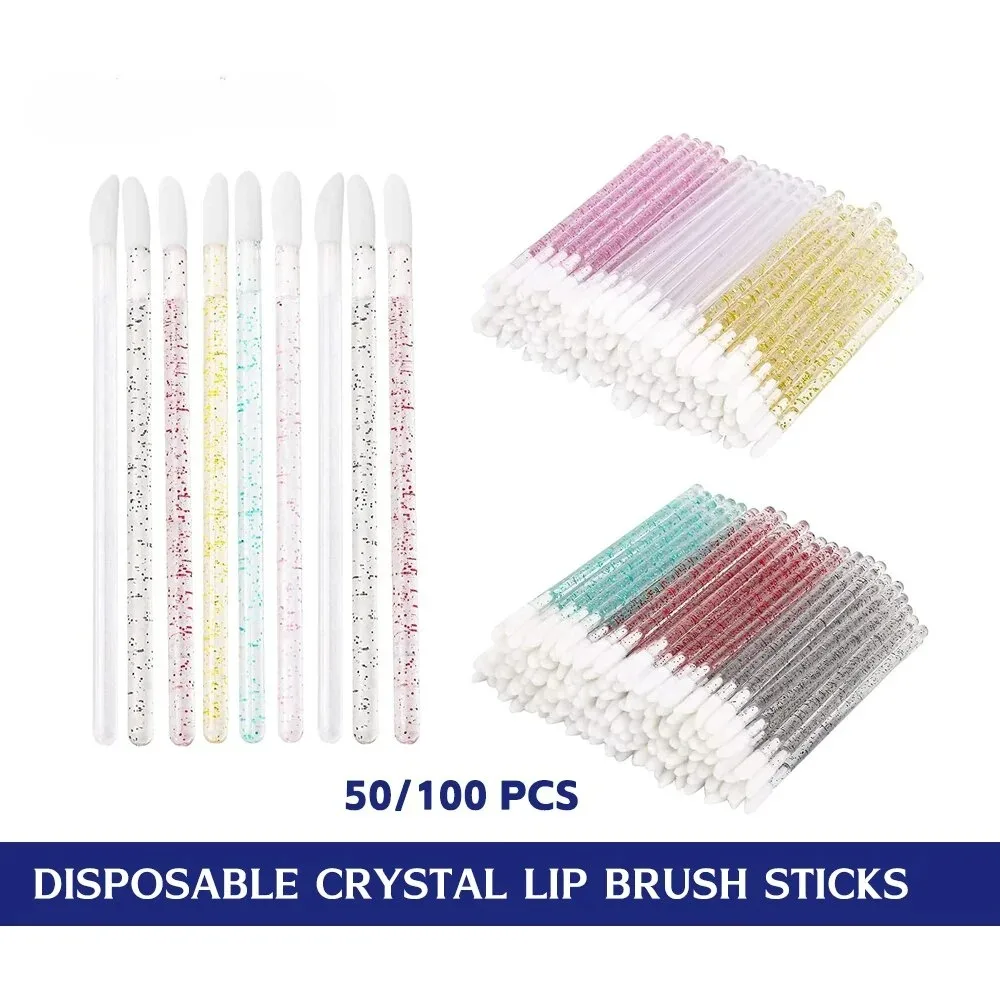 Brosse à lèvres jetable, Extension de cils en cristal, applicateur de Mascara, ensemble de baguettes de rouge à lèvres, pinceaux de maquillage pour femmes, outils