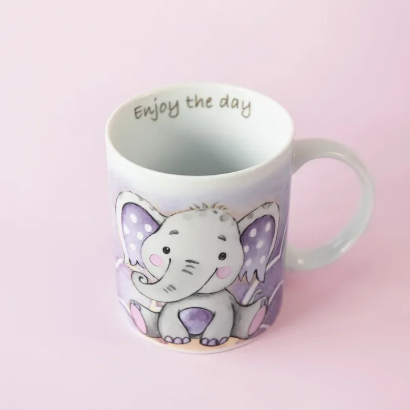 Cute Cartoon Ceramic Cup Bar Porcelain Mug Straight Cup Home Tea Coffee Milk Mugs Coffee Cup Kawaii