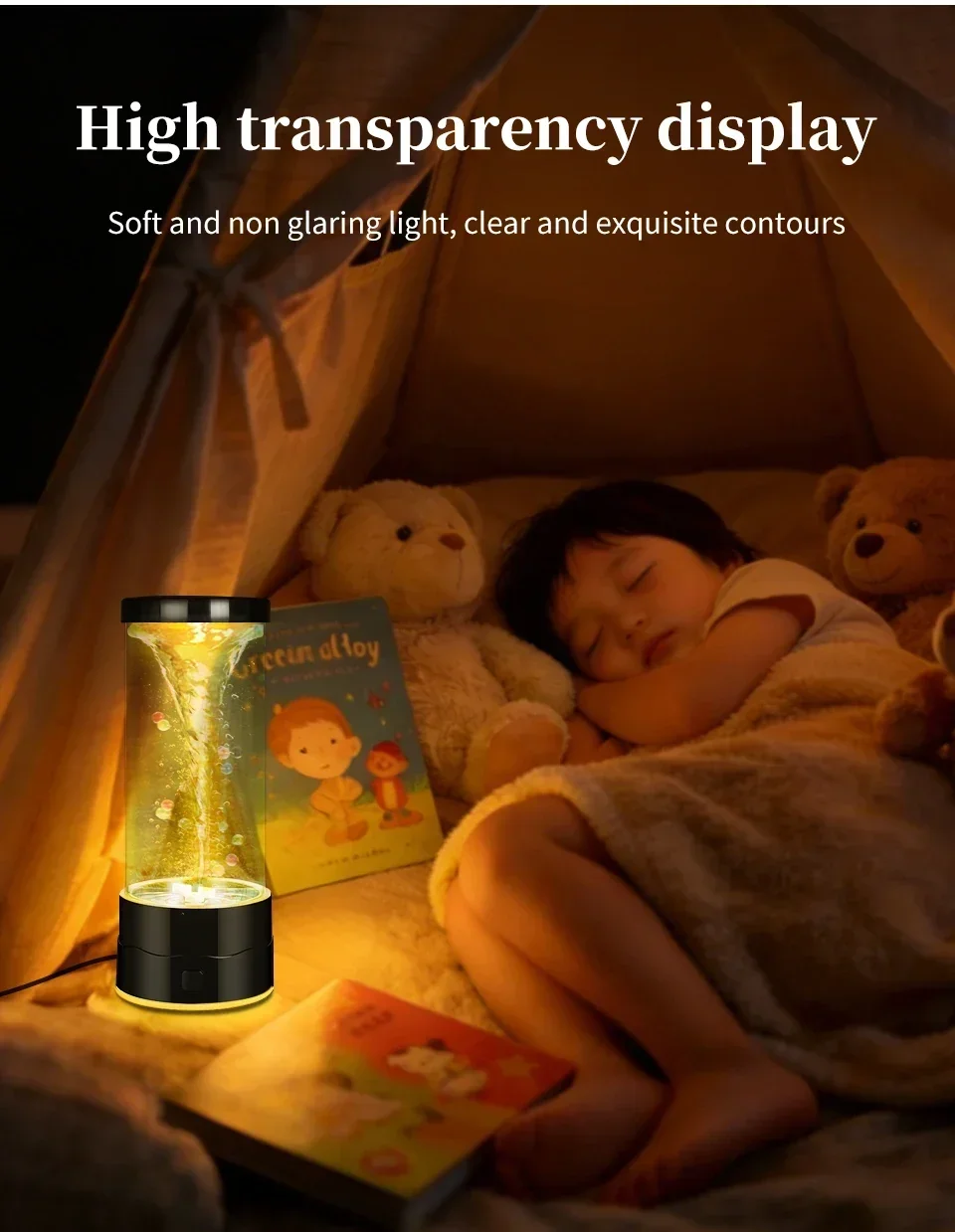 Simulation LED Tornado Night Light USB Creative Table Lamp Multi-Color Changing Atmosphere Light For Birthday Gift Bedroom Decor