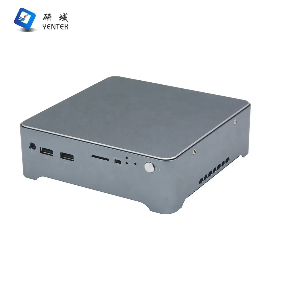 YENTEK fan cooling office desktop mini computer  i5 8th 10th Gen Dual Lan 2 RS232 COM NUC industrial Mini PC