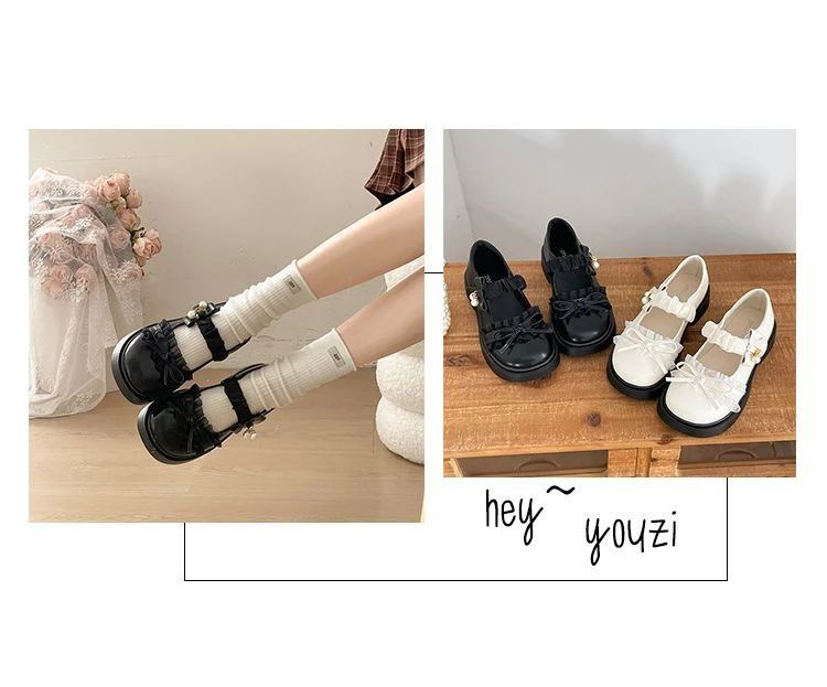 Neue Mary Janes Loafers mit klobigem Absatz, süße Schleifen-Schuhe für Damen, lässige Schuhe im Preppy College JK-Stil für Mädchen – Detail 16