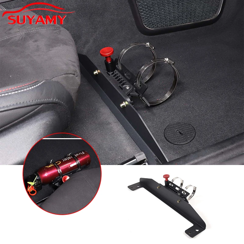 For 2019-2022 Toyota GR Supra MK5 A90 Aluminum Alloy Black Car Co-pilot Fire Extinguisher Bracket Under Seat Car Accessories