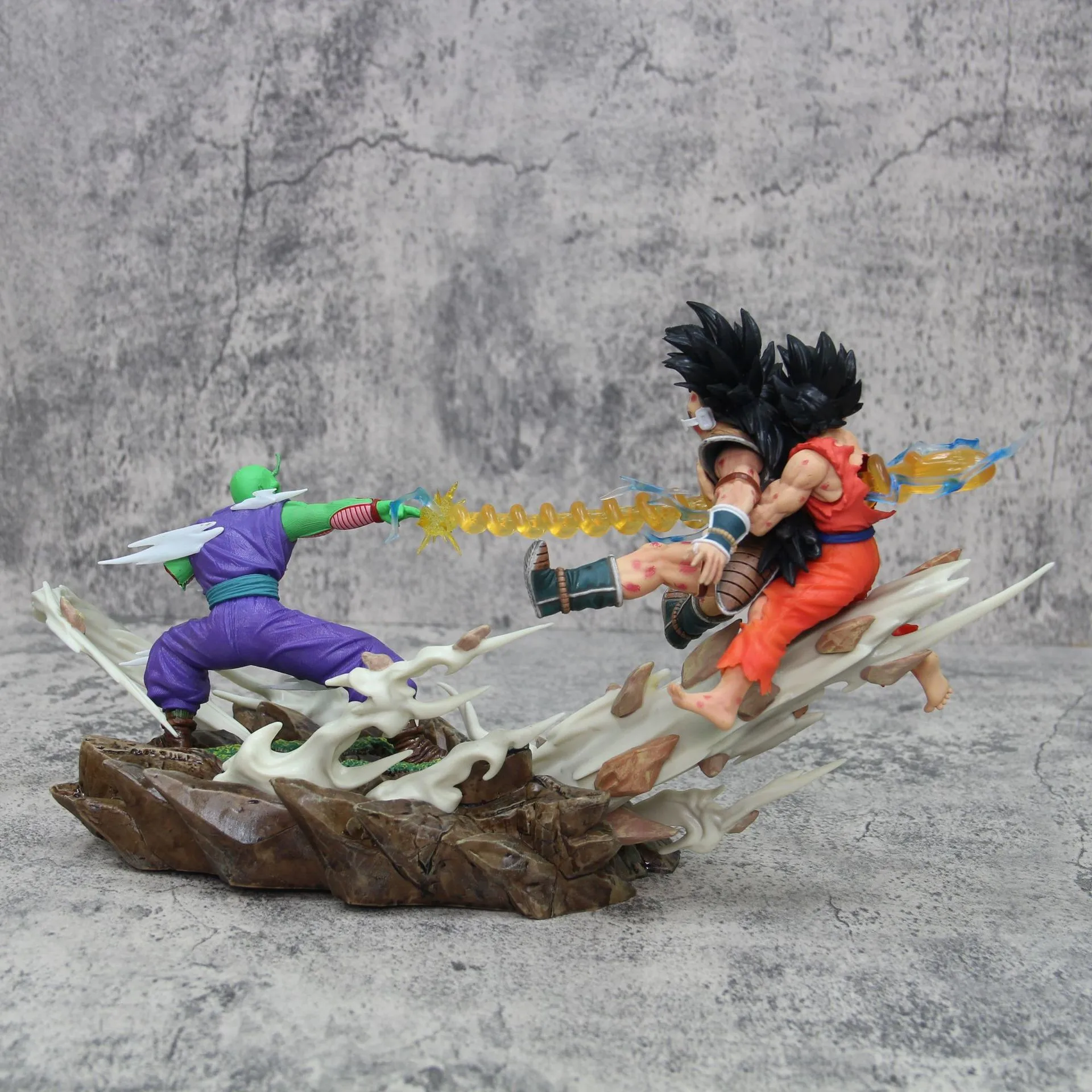 20cm Anime Dragon Ball Son Goku Raditz VS Piccolo  Action Figures Penetrates Laser Cannon PVC Statue Collection Model Toys Gifts