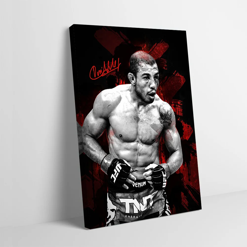 Póster con impresión de retrato del luchador Jose Aldo, imágenes personalizables, arte de pared, pintura en lienzo para cuadros modernos para sala de estar