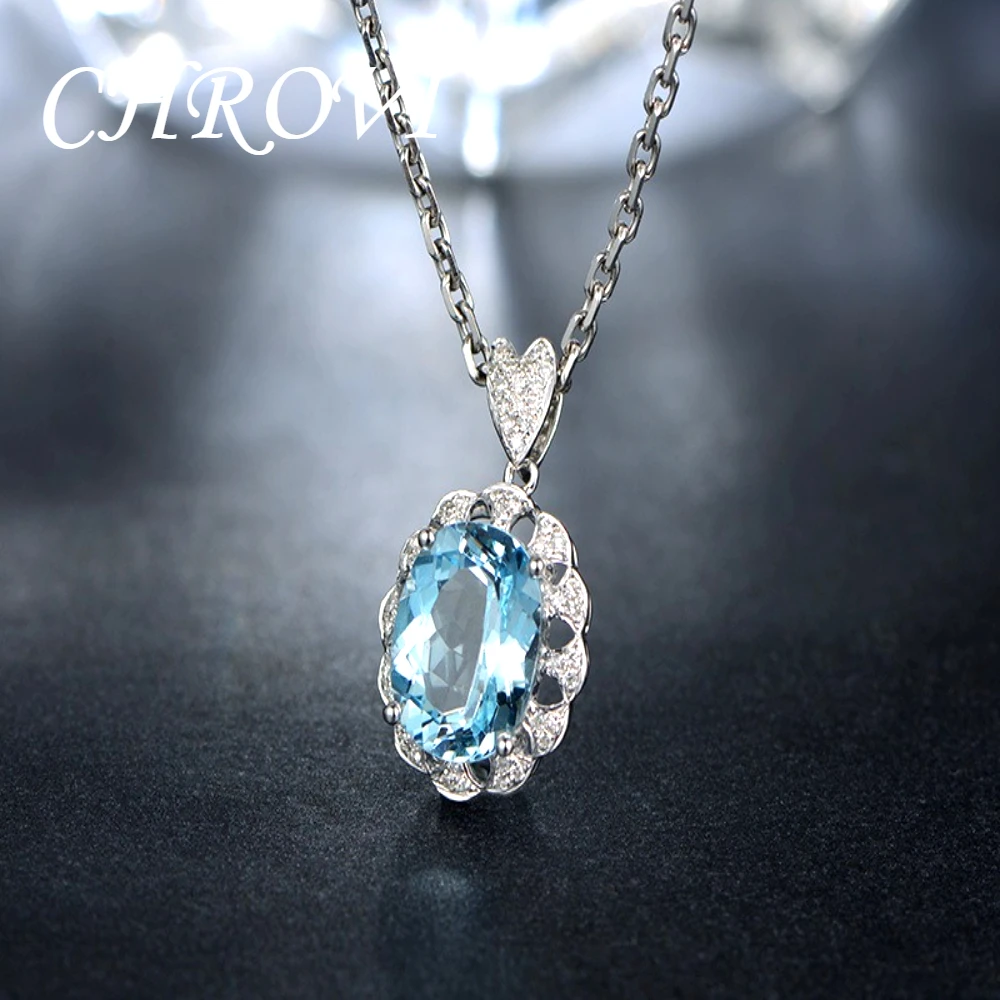 Exquisiter 925 Sterling Silber Neuer Stil Eleganter Ovaler Aquamarin-Anhänger für Damen, Hochwertiges Halsketten-Schmuckstück – Detail 8