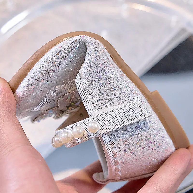 Mädchen Glitzer Strass Schmetterling Perlen Mary Jane Ballerinas Rutschfeste Weiche Sohle Kleinkind Mädchen Hochzeit Party Prinzessin Festliche Schuhe – Detail 23