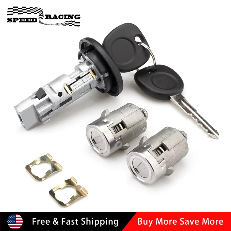 

707835 706592 15298923 15298924 High Quality Ignition Key Switch Cylinder Kit & 2 Keys and Door Locks For 2002-2003 Jimmy S10