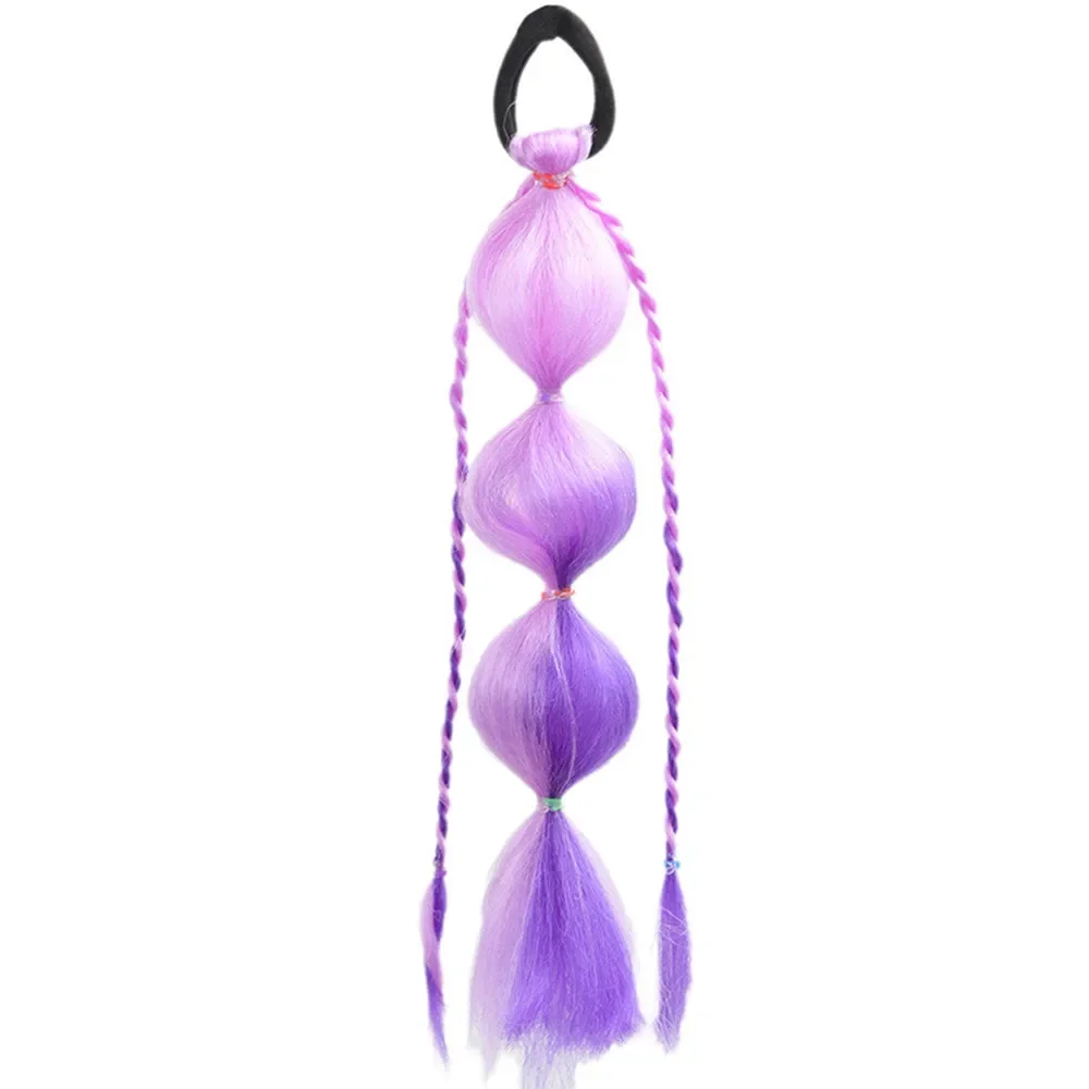 1 pz 30 cm colorato sfumatura sintetica bolla lanterna trecce parrucca ragazza trecce intrecciate coda di cavallo estensione dei capelli sintetici
