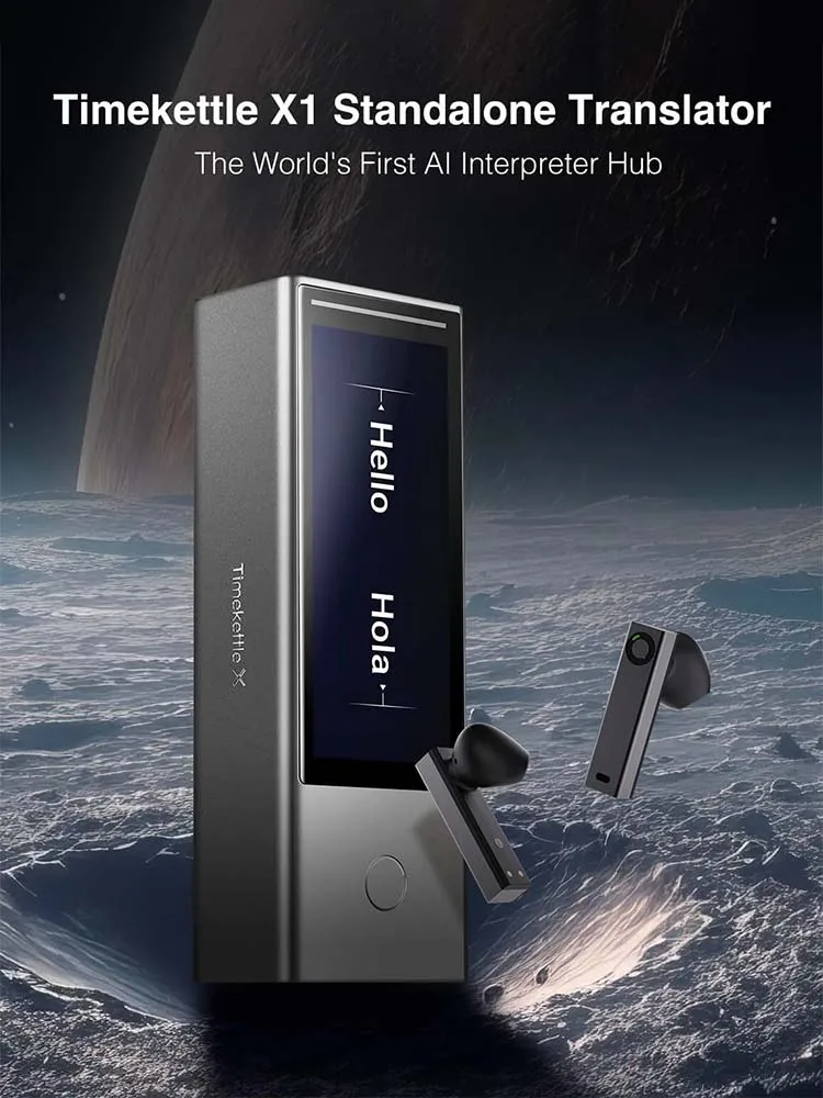 Timekettle X1 AI Interpreter Hub Standalone Entity Two Way Simultaneous Language Translator Earbuds Device for Meeting Translate